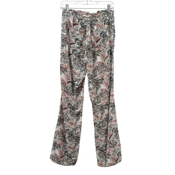 Cali 1850 Linen Blend Straight Leg Tropical Print Pants Drawstring Waist Women S - Picture 2 of 15